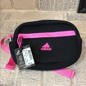 Adidas Black and Pink Air Mesh Fanny Pack